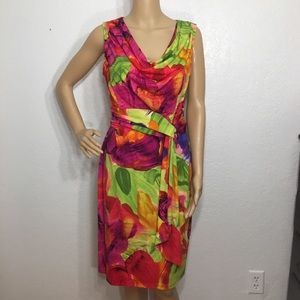 MAGGIE L. Tropical Floral Multicolor Dress